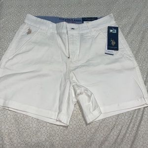 White polo shorts